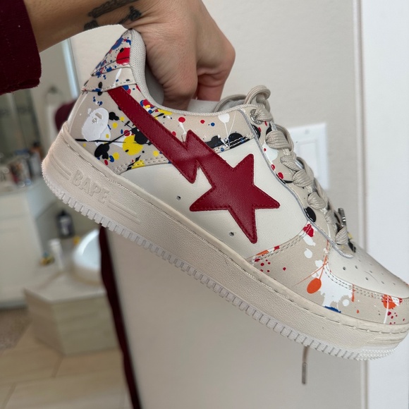 Bapesta Low 'Paint Splatter - Ivory' - Picture 3 of 4